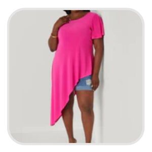 Ashley Stewart Asymmetric Stretch Knit Top